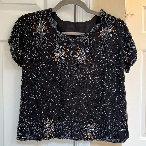 Tops - Vintage Embroidered Beaded Top